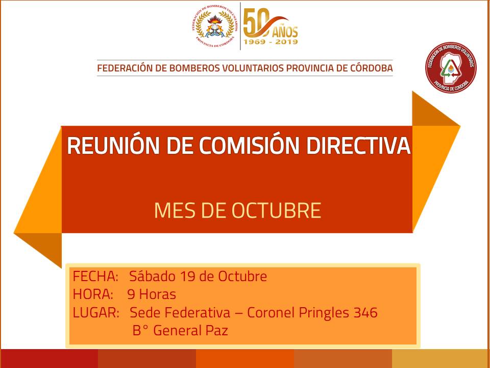 Reunión de Comisión Directiva: Mes de Octubre