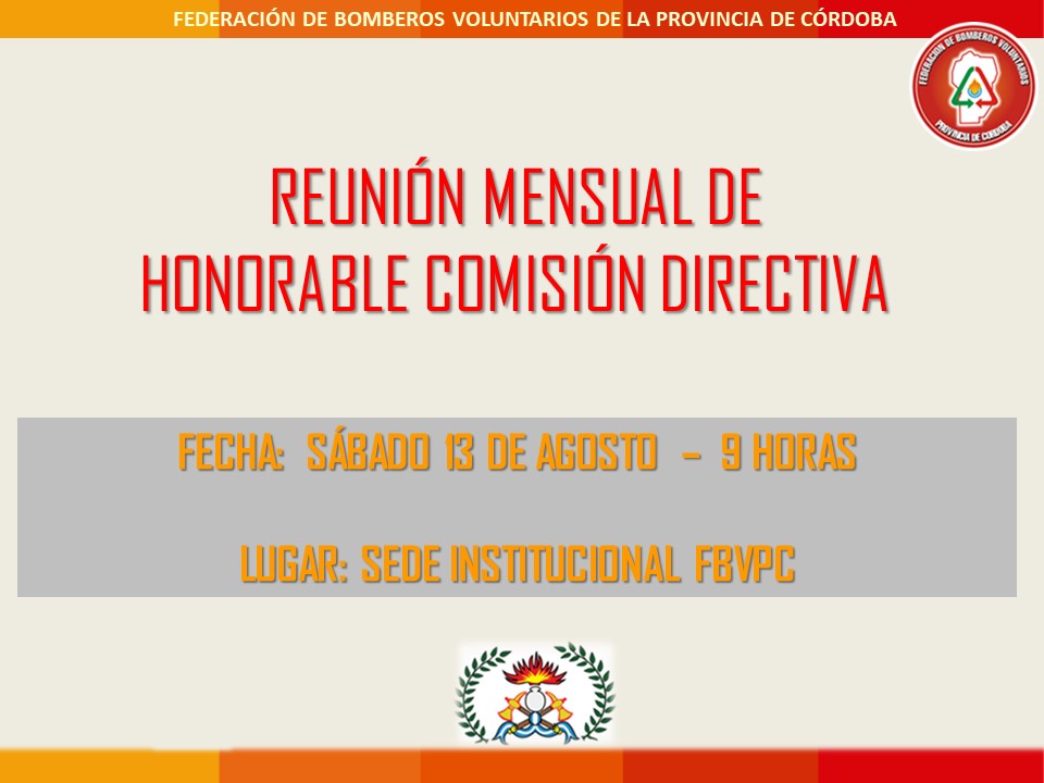 Reunión Mensual de Honorable Comisión Directiva