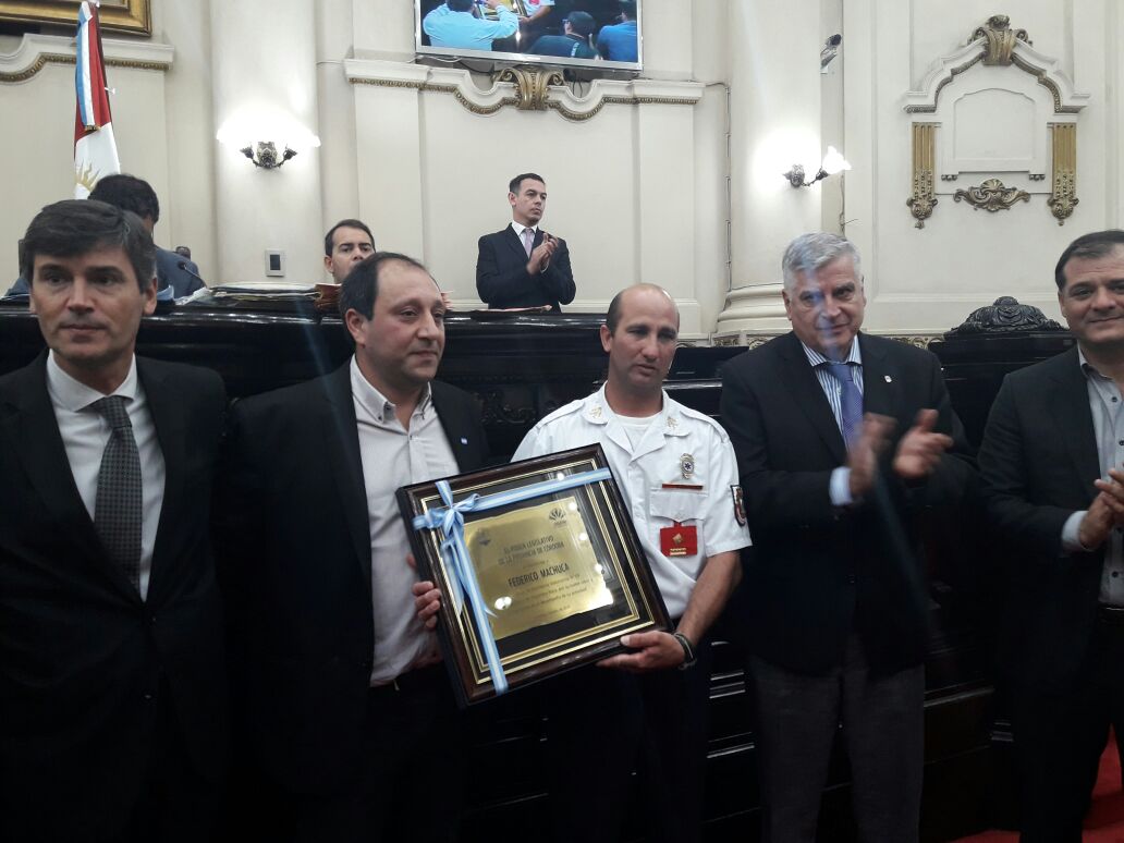 La Legislatura Provincial reconoció al Bombero Voluntario Federico Machuca