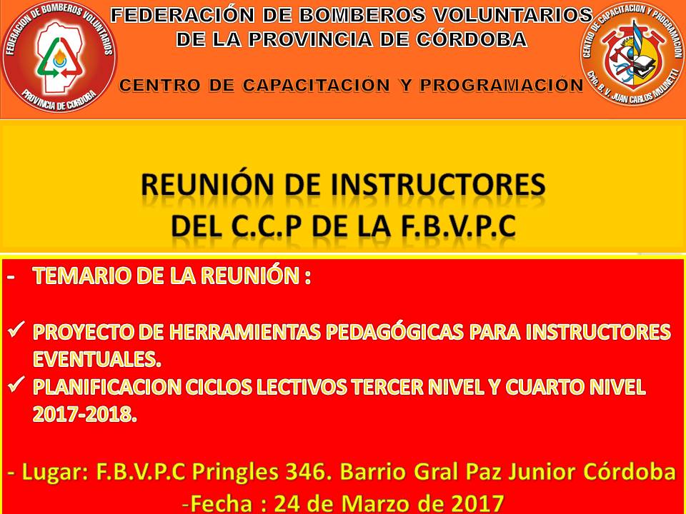 Reunión de Instructores del C.C.P. de la F.B.V.P.C.
